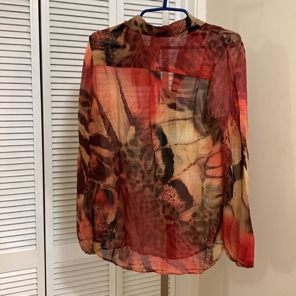 NWT Da-Nang Multicolor 100% Silk Blouse - Picture 7 of 9